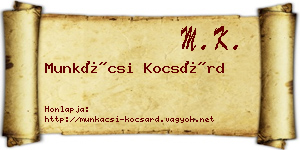 Munkácsi Kocsárd névjegykártya